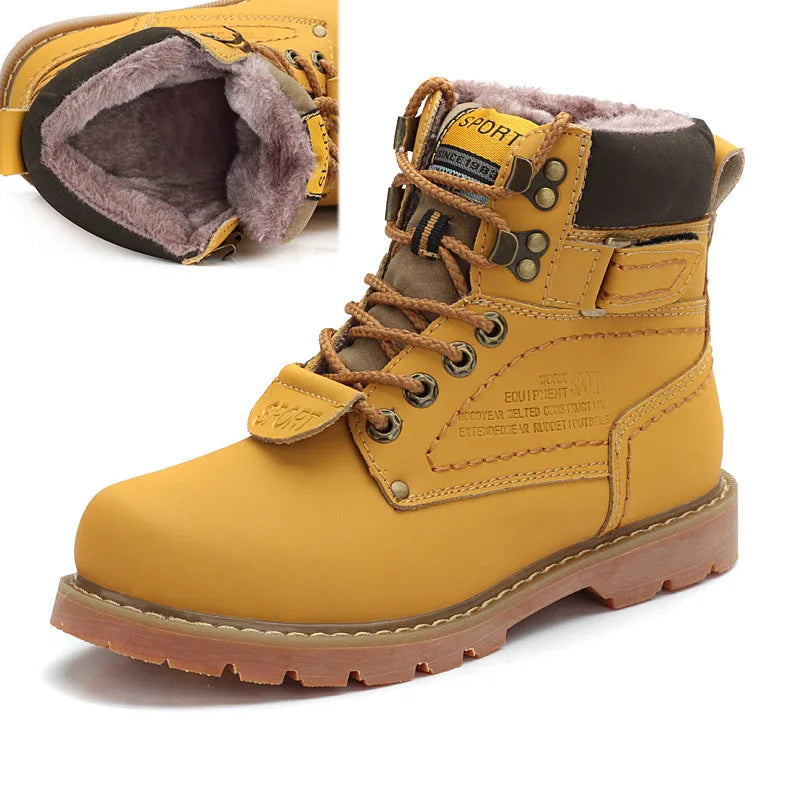 Genuine Leather Tactical Ankle Boots – Winter & Outdoor Shoes