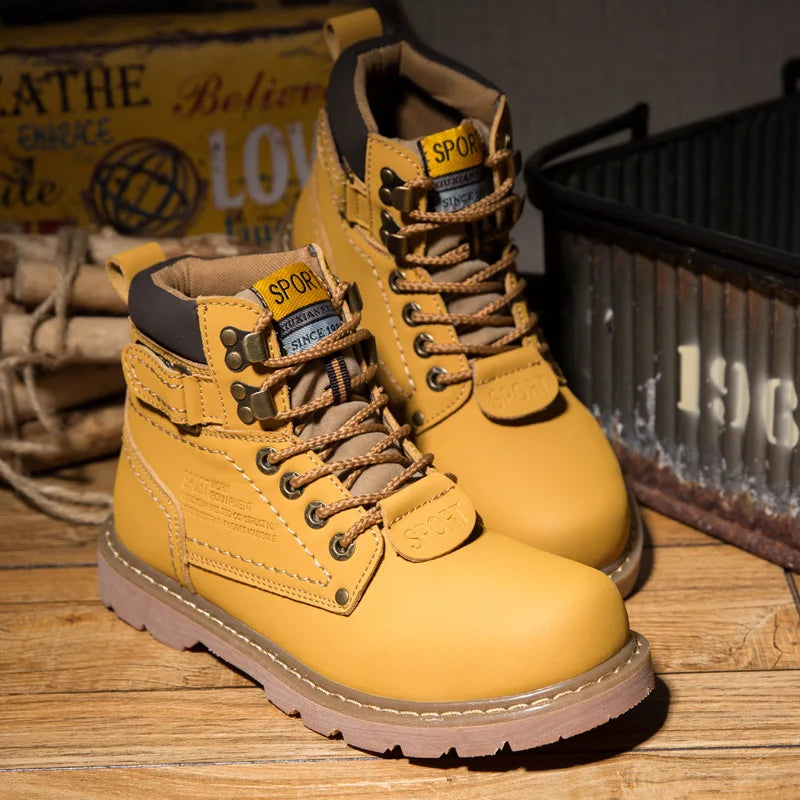 Genuine Leather Tactical Ankle Boots – Winter & Outdoor Shoes