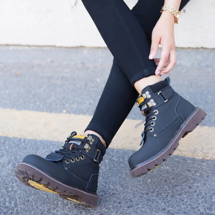 Genuine Leather Tactical Ankle Boots – Winter & Outdoor Shoes