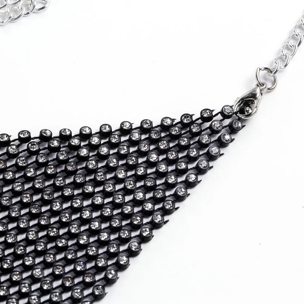 Sexy black White Summer crop top women festival Beach club outfits Party tank top t shirt woman Halter Rhinestones tops topy Hot