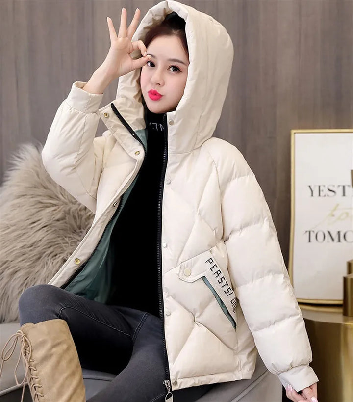Women’s Hooded Winter Parka – Oversized Cotton Padded Puffer Jacket