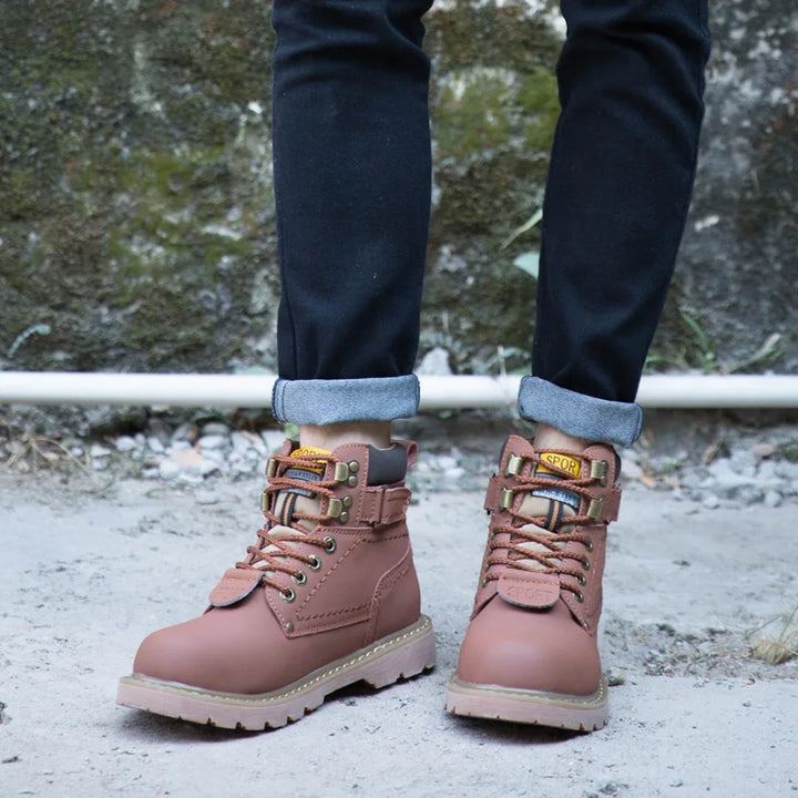 Genuine Leather Tactical Ankle Boots – Winter & Outdoor Shoes