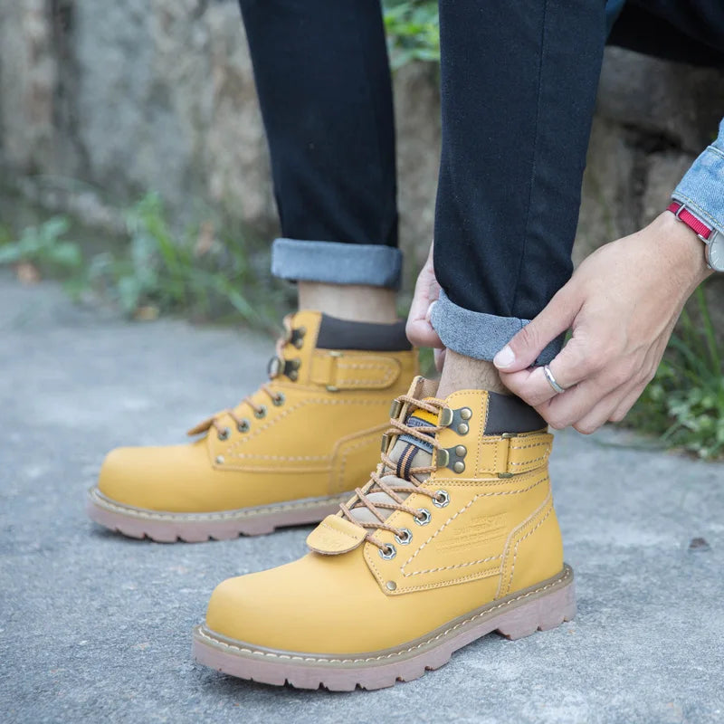 Genuine Leather Tactical Ankle Boots – Winter & Outdoor Shoes