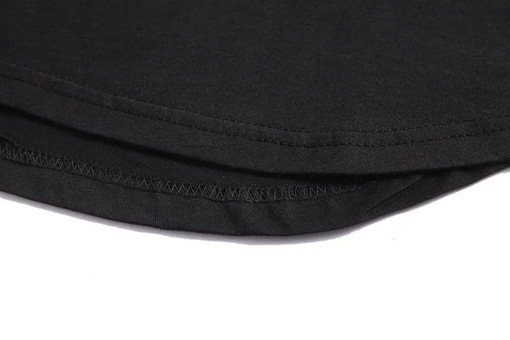 New Summer Best Seller Mens T Shirts Solid Color Round Neck Bottom Side Zipper Fashion Hip-hop Style White Short Sleeve Male