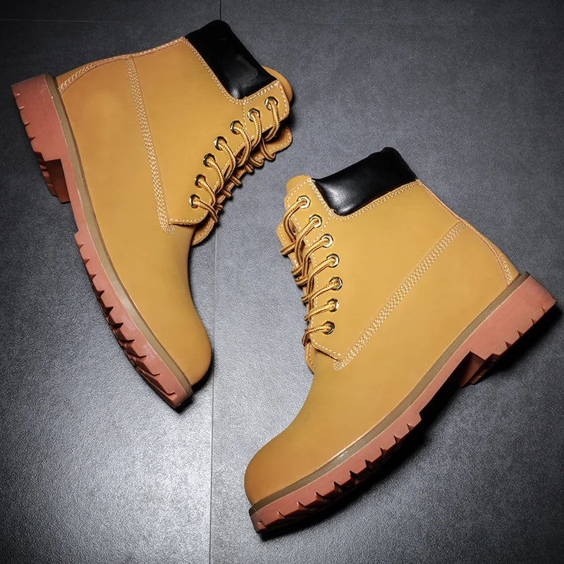 Genuine Leather Tactical Ankle Boots – Winter & Outdoor Shoes