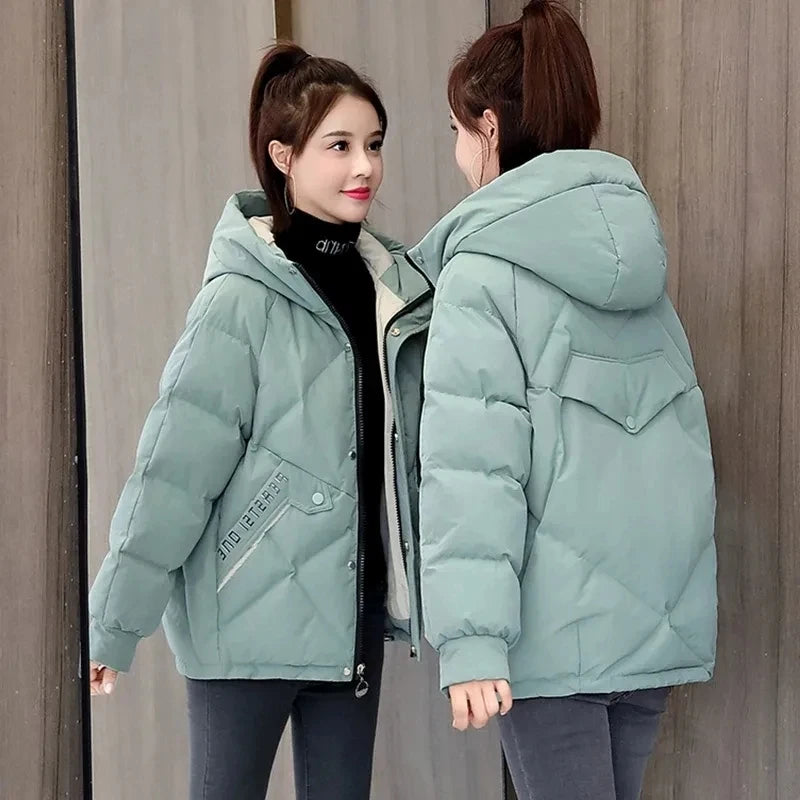 Women’s Hooded Winter Parka – Oversized Cotton Padded Puffer Jacket