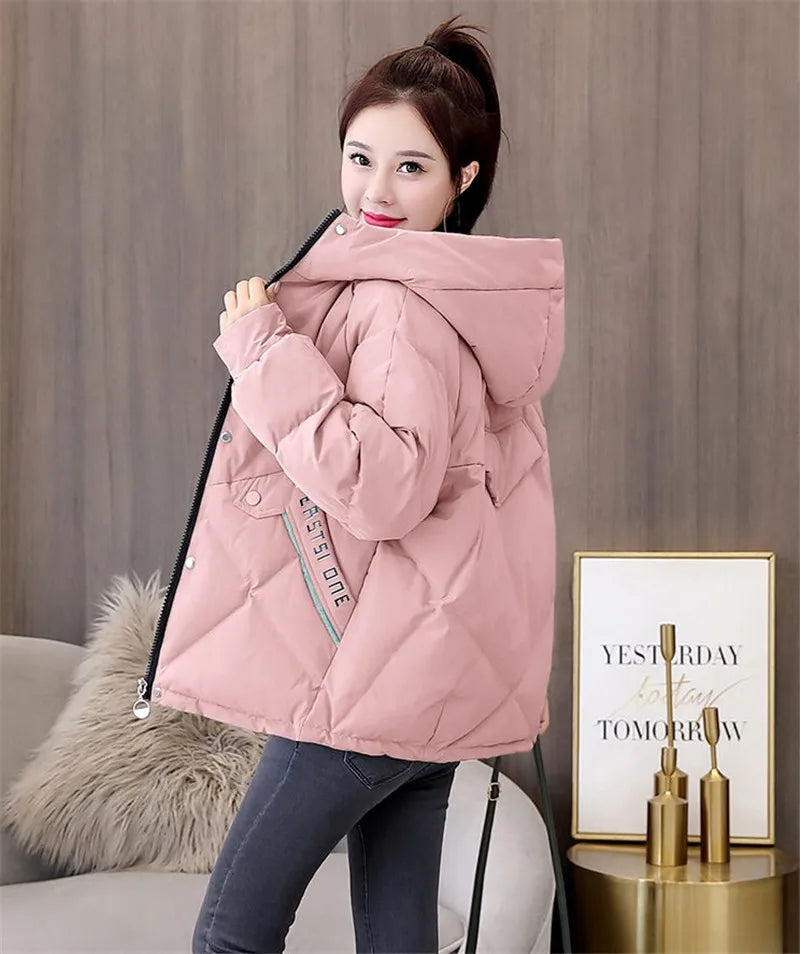 Women’s Hooded Winter Parka – Oversized Cotton Padded Puffer Jacket