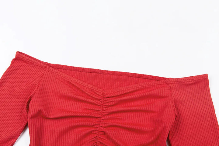 Sexy schulterfreies Langarmshirt für Damen