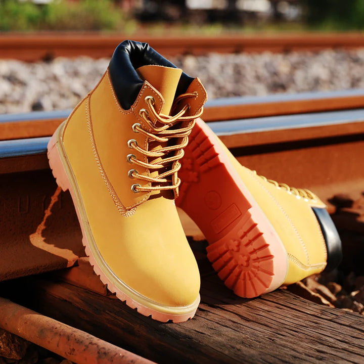 Genuine Leather Tactical Ankle Boots – Winter & Outdoor Shoes