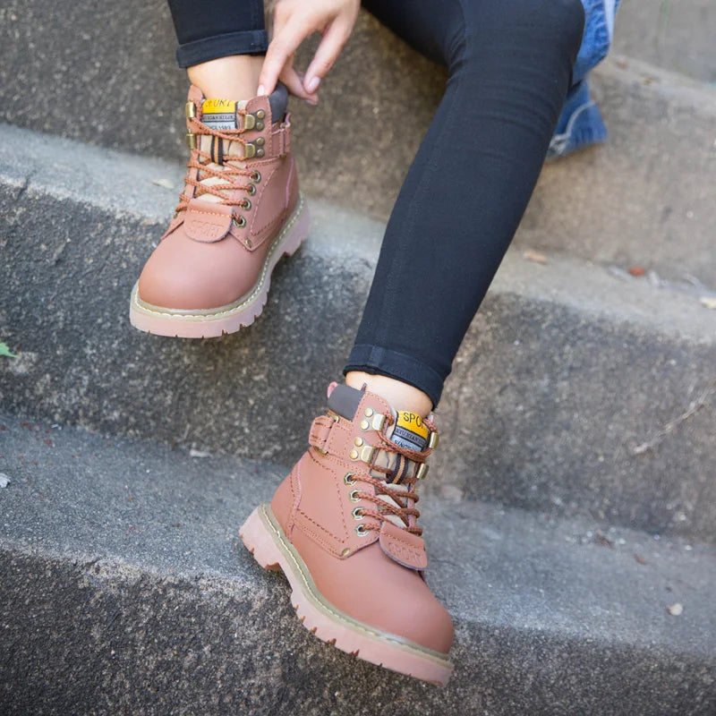 Genuine Leather Tactical Ankle Boots – Winter & Outdoor Shoes