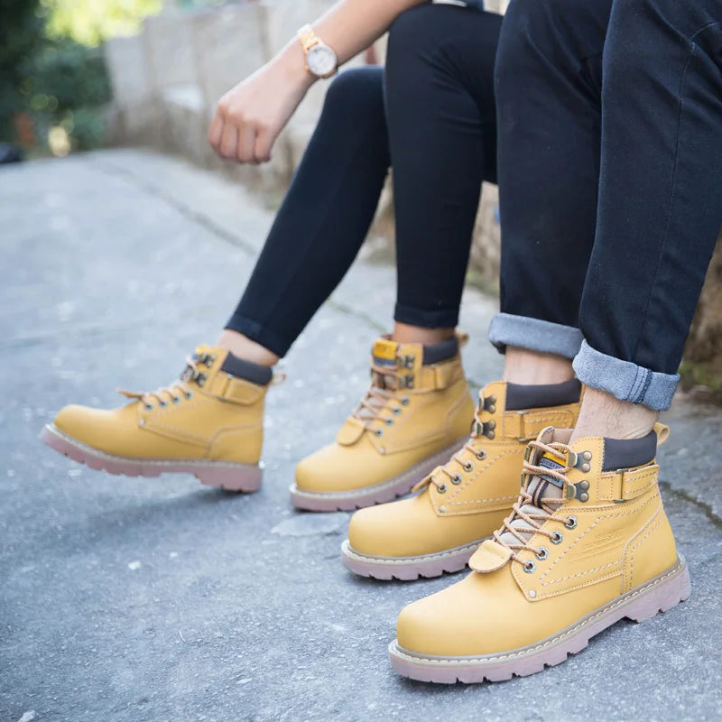 Genuine Leather Tactical Ankle Boots – Winter & Outdoor Shoes