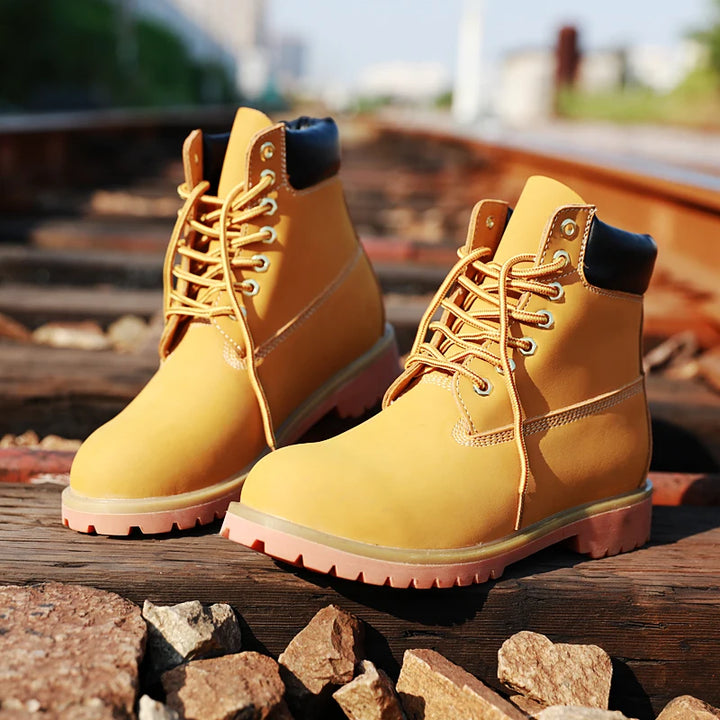 Genuine Leather Tactical Ankle Boots – Winter & Outdoor Shoes