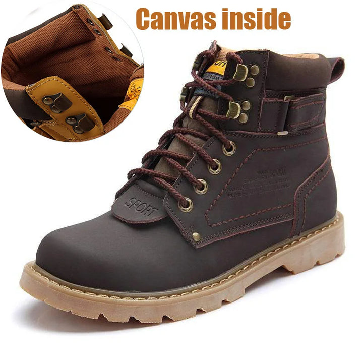 Genuine Leather Tactical Ankle Boots – Winter & Outdoor Shoes