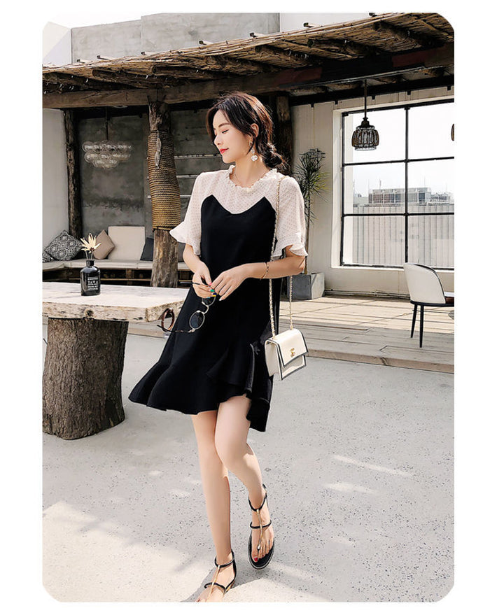Casual Tunics Midi Fashion Age Reduction Aesthetic Summer Light Dress Elegant 2025 Korean Thin Women's Dresses Loose Cover Belly