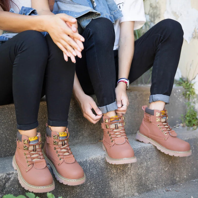 Genuine Leather Tactical Ankle Boots – Winter & Outdoor Shoes