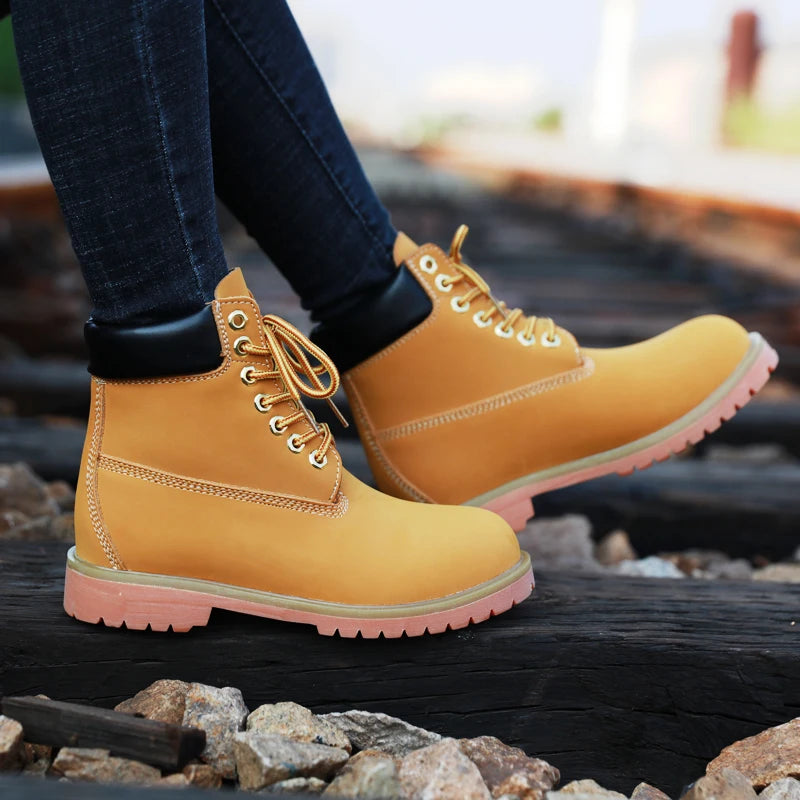 Genuine Leather Tactical Ankle Boots – Winter & Outdoor Shoes