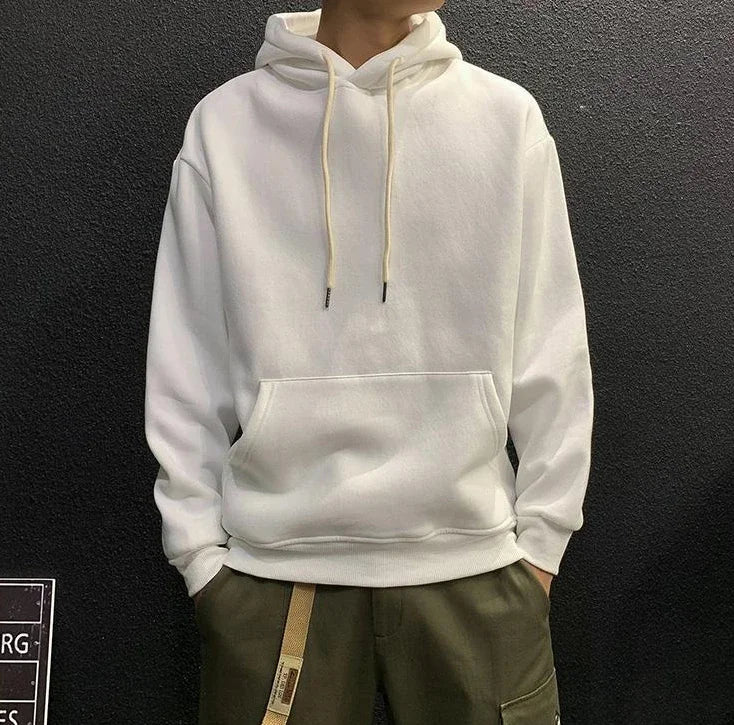 Sweatshirts For Man Fleeced Green Men's Clothing Hooded Hoodies Solid Simple Elegant Hot Offers Sweat Shirt Welcome Deal Cheap