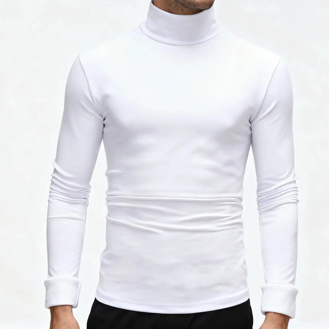 Men’s Warm Turtleneck Top – Slim Fit Long Sleeve, Autumn/Winter