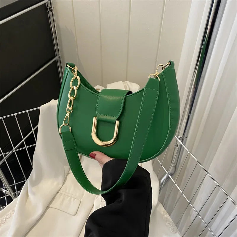 PU Leather Women’s Shoulder Bag – Trendy Underarm Purse