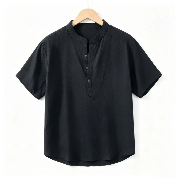 New Cotton Linen Shirts for Men Casual Shirts Lightweight  Short  Sleeve Henley Beach Shirts Hawaiian T Shirts for Men