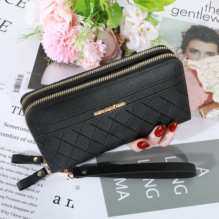 Women’s PU Leather Long Wallet – Tassel Clutch