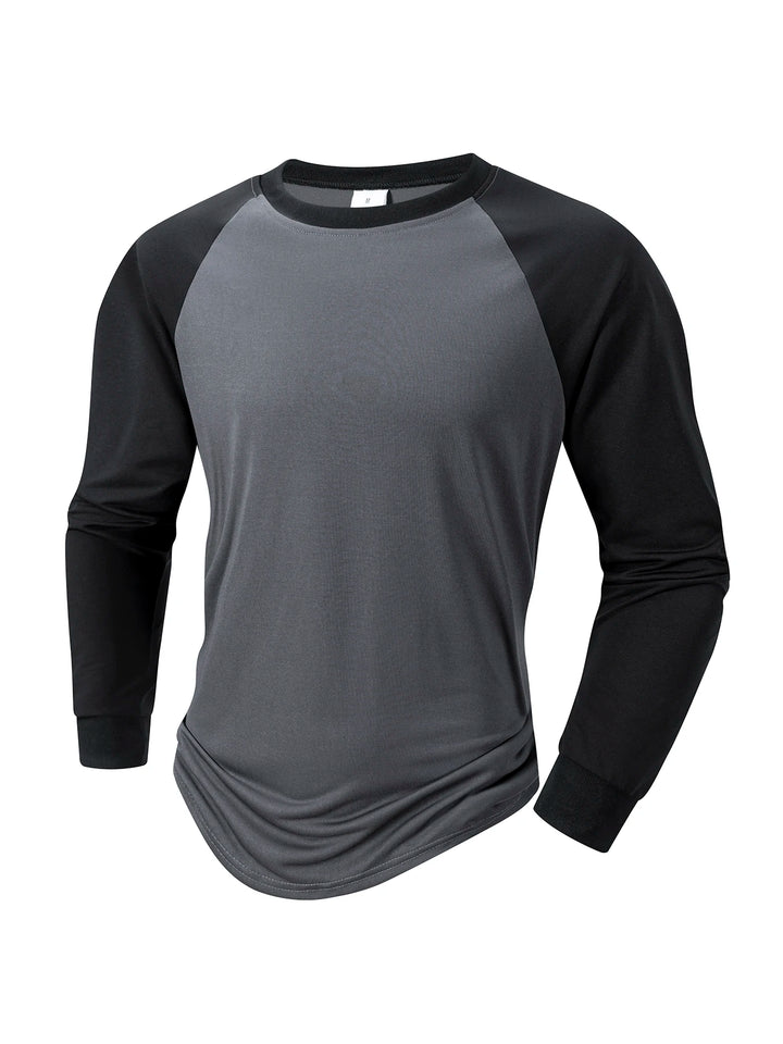 T Shirt for Men O-neck Casual Long Sleeve T-shirts Solid Color Men's Clothing Full Length Sleeve for Spring Summer Undershirts