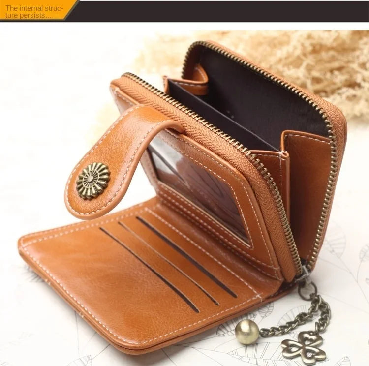 Women’s PU Leather Wallet – Small Coin Card Holder Short Clutch Purse