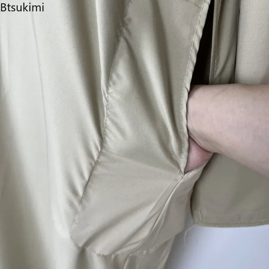 Middle East Arab Kaftan Men Muslim Clothing Solid Long-sleeved Round Neck Robes Causal Loose Men Jubba Thobe National Costumes