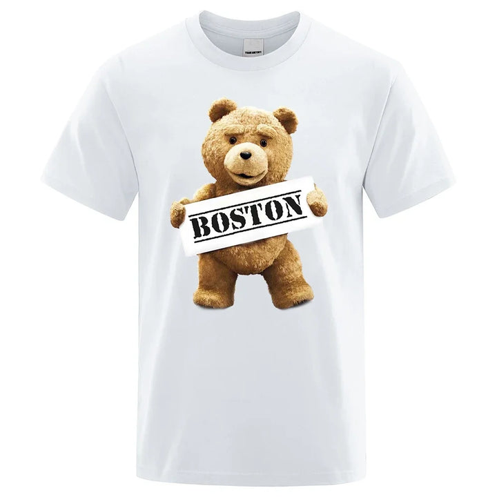 Unisex-T-Shirt mit Cartoon-Bär – Y2K Street Style