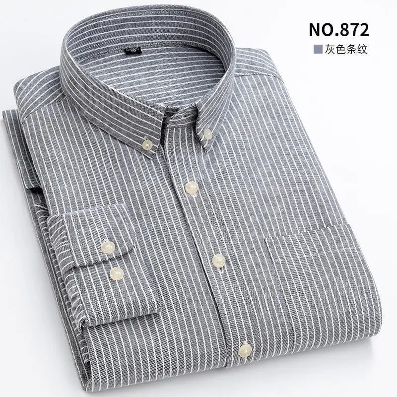 Men's Long Sleeve Shirt Non-Ironing Oxford Spinning Spring Summer Autumn Slim Casual Comfortable All Fashion Fast Color Shirt