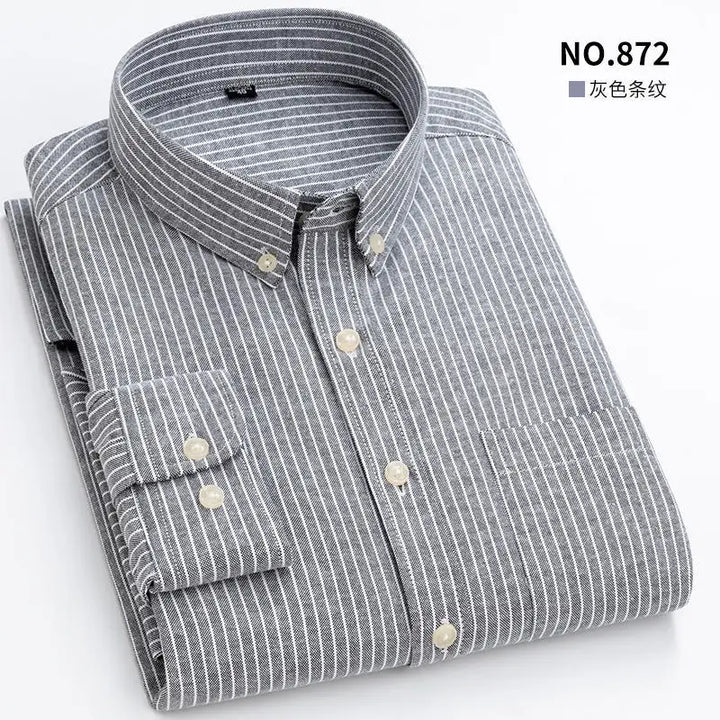 Men's Long Sleeve Shirt Non-Ironing Oxford Spinning Spring Summer Autumn Slim Casual Comfortable All Fashion Fast Color Shirt