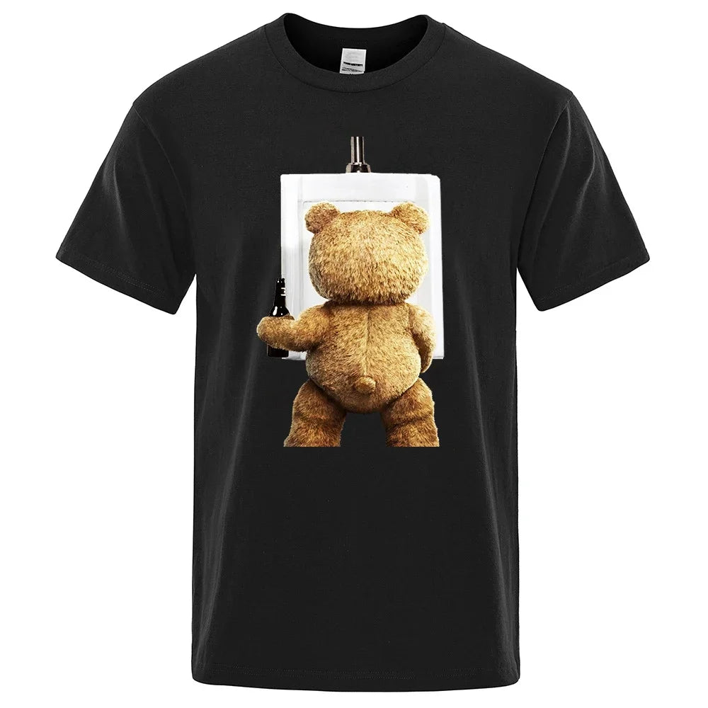 Unisex-T-Shirt mit Cartoon-Bär – Y2K Street Style