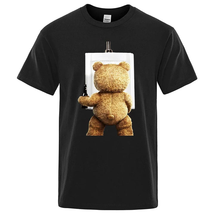 Unisex-T-Shirt mit Cartoon-Bär – Y2K Street Style