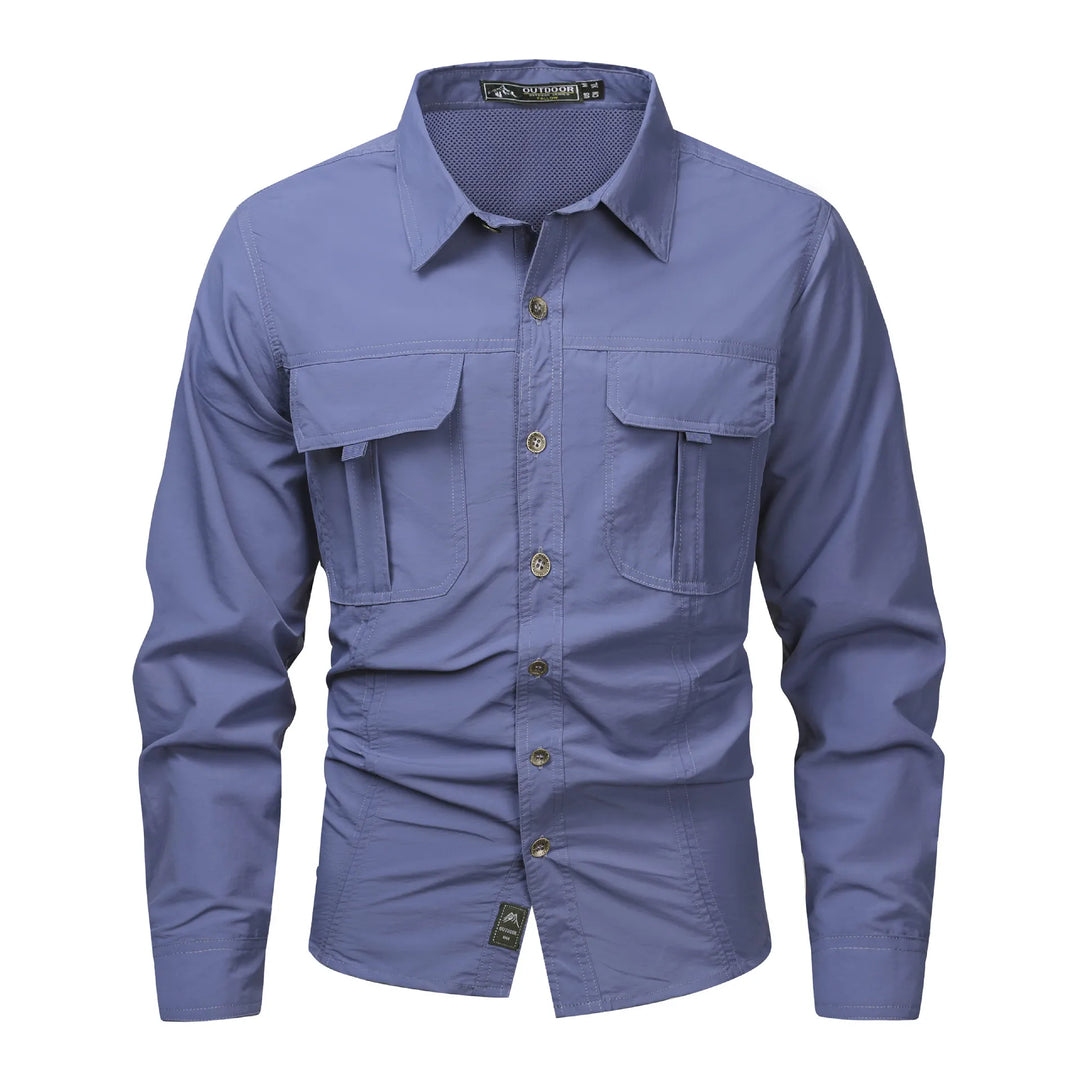 New Summer Male Thin Breathable Comfortable Cargo Shirts Men Outdoor Long sleeves Quick Drying Waterproof Tooling Shirts 5XL