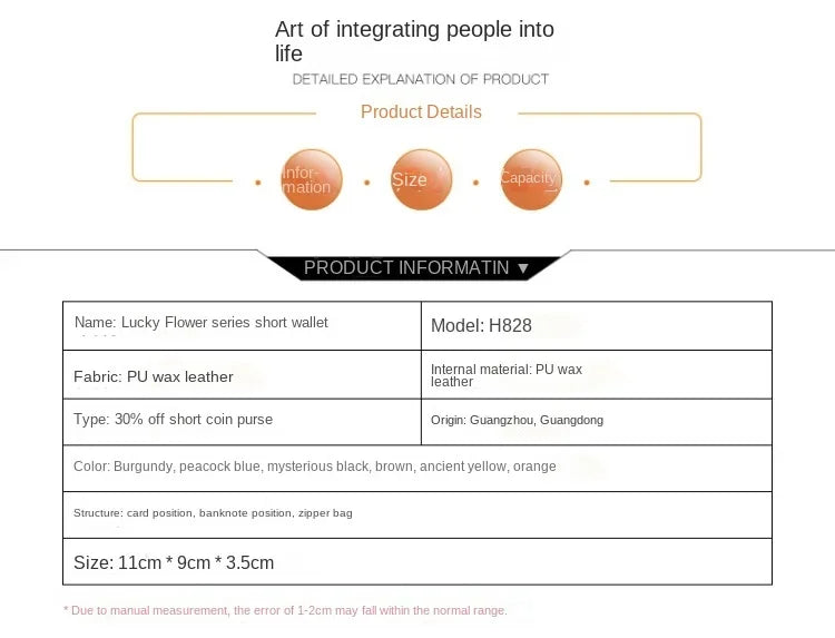 Women’s PU Leather Wallet – Small Coin Card Holder Short Clutch Purse