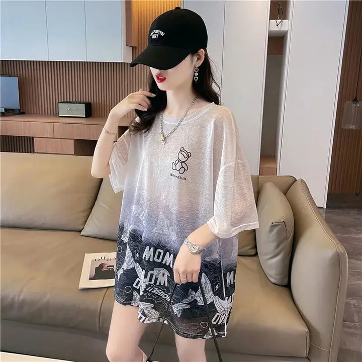 Tops Woman Summer Outfit Baggy T Shirt for Women Graphic Long Short Sleeve Clothing Female Korean Reviews Clothes Emo Tee Y2k