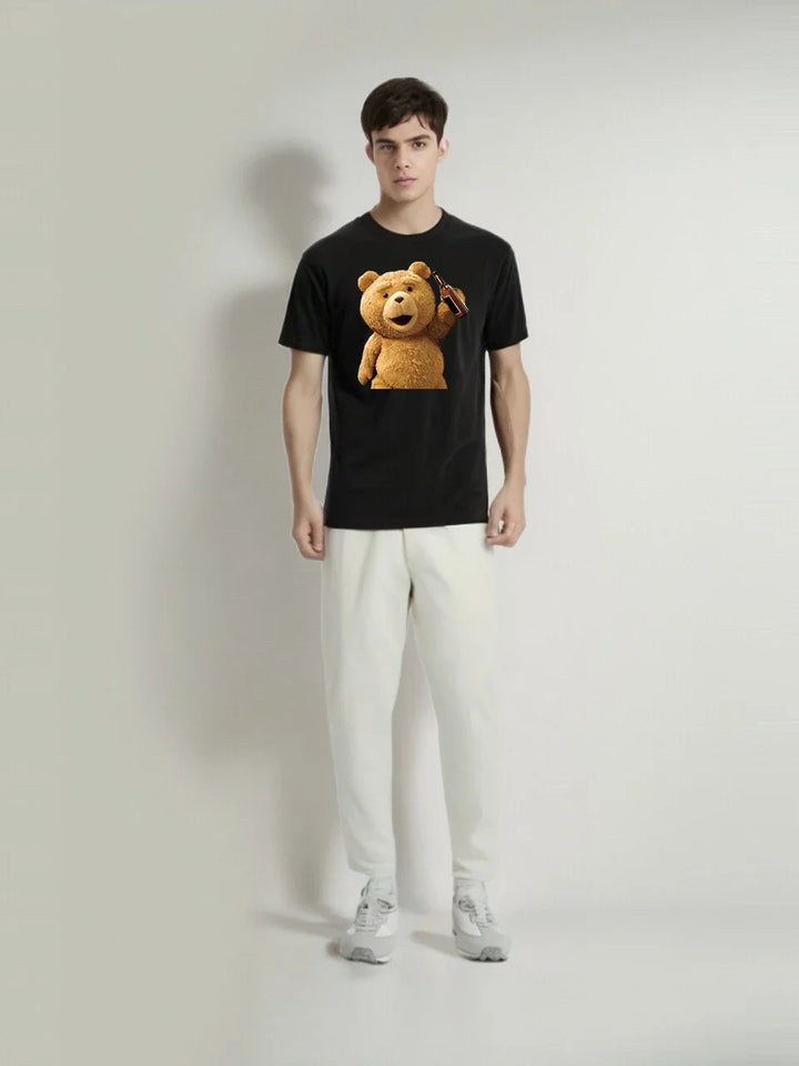 Unisex-T-Shirt mit Cartoon-Bär – Y2K Street Style