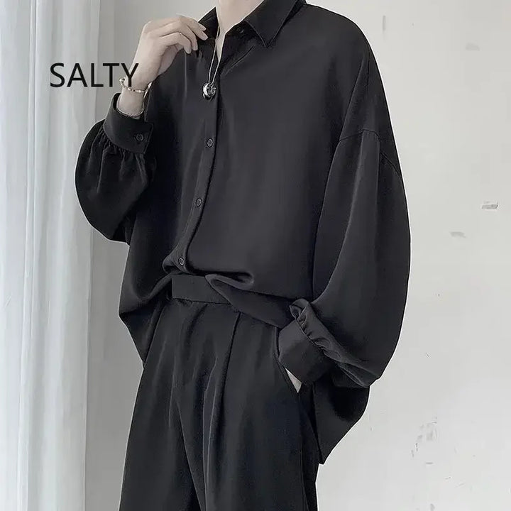 Women’s Long Sleeve Tie Shirt – Casual Loose Blouse