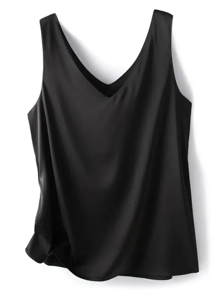 2025 Women’s Satin Silk Camisole – Sleeveless V-Neck Summer Tank Top