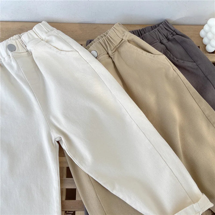 Korean Style Kids Pants - Autumn Spring Slacks for Boys & Girls, Foreign Fashion Trousers Winter Clothes for Girls
