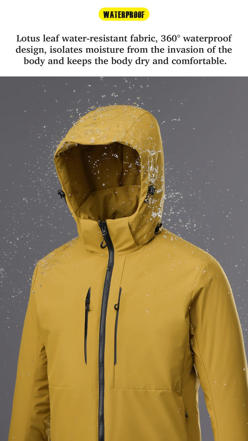 JNLN Unisex Waterproof Fleece Jacket – Windproof Thermal Coat for Hiking, Skiing & Outdoor Activities