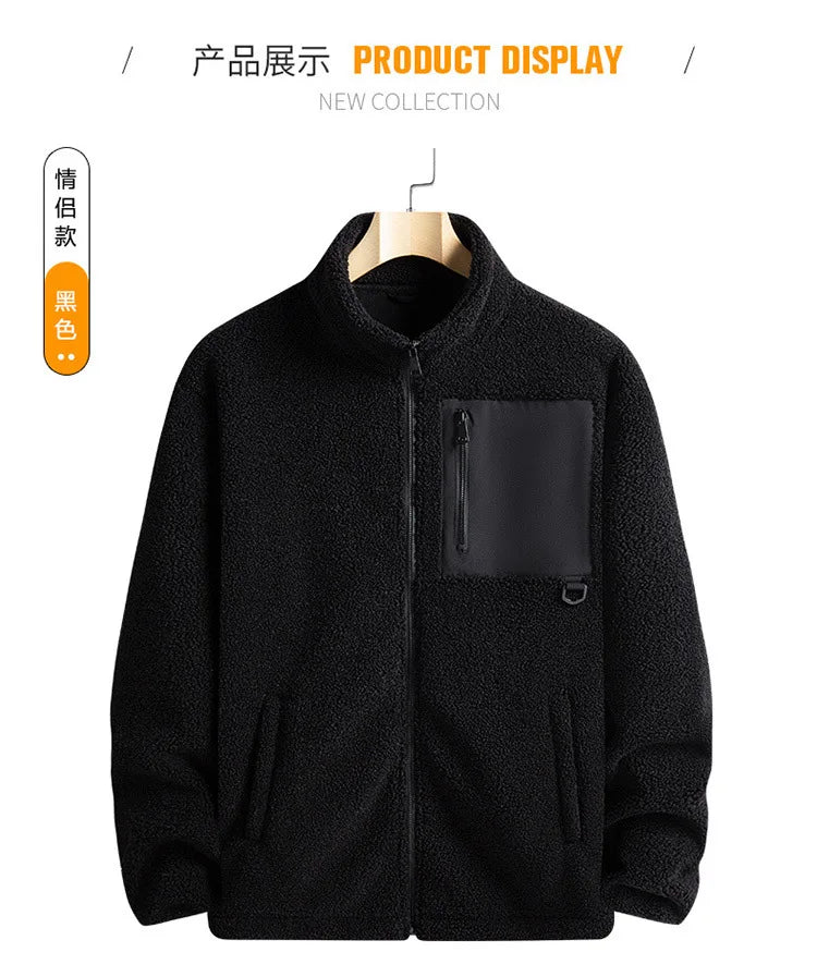 Men’s Warm Polar Fleece Jacket – Casual Outdoor Winter Coat