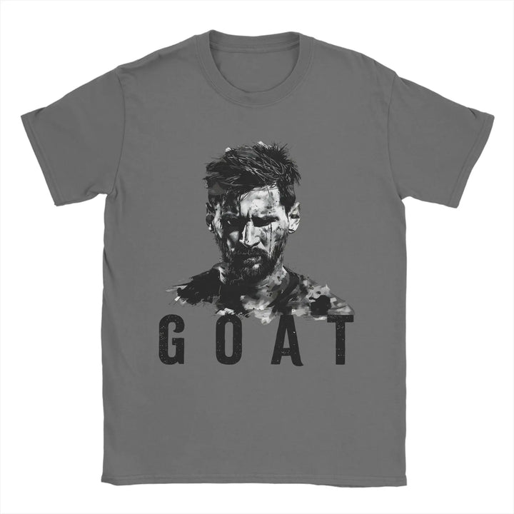 Men T-Shirts Football Messis Leisure Cotton Tee Shirt Short Sleeve  T Shirts Round Neck Clothing Unique