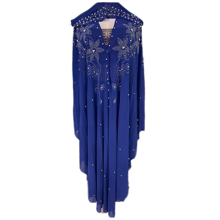 Abaya Morocco Kaftan Dubai Hooded Maxi Dress Bat Sleeve Farasha Kaftan Muslim Women African Open Kimono Boubou Evening Dresses