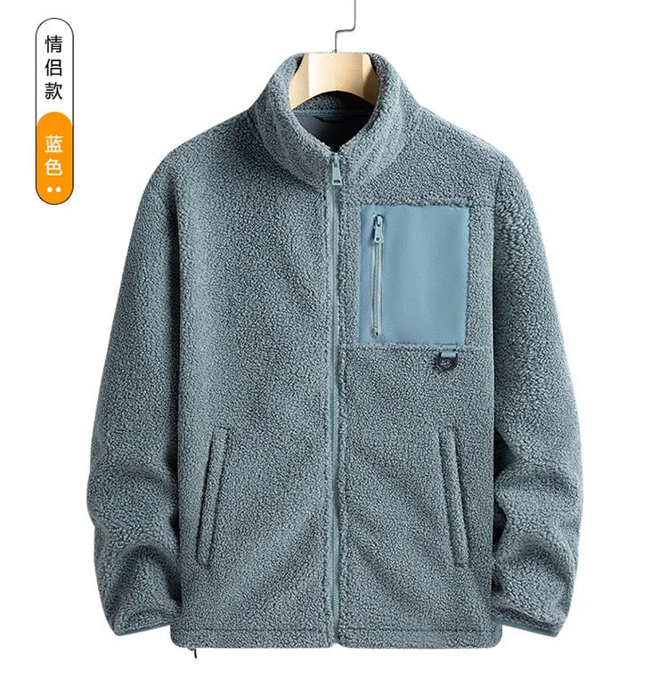 Men’s Warm Polar Fleece Jacket – Casual Outdoor Winter Coat