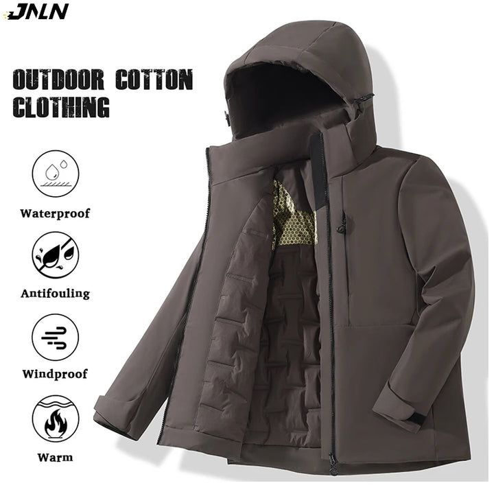 JNLN Unisex Waterproof Fleece Jacket – Windproof Thermal Coat for Hiking, Skiing & Outdoor Activities