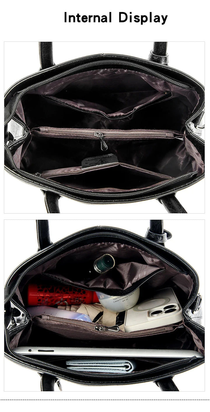 Women’s PU Leather Tote & Crossbody Handbag – Large Shoulder Bag