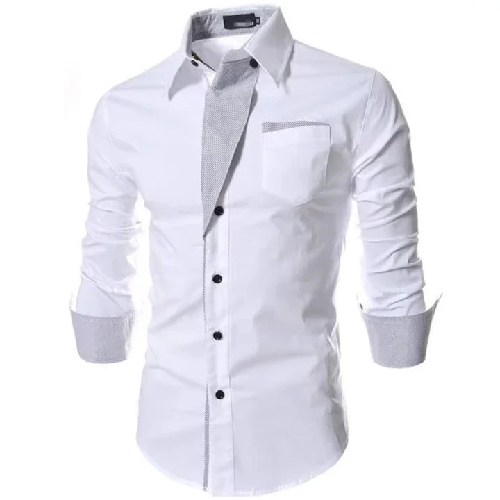 White Striped Shirts Mens 2025 Long Sleeved Business Slim Fit Male Shirt Black Social Clothes Camisa Masculina Vetement Homme