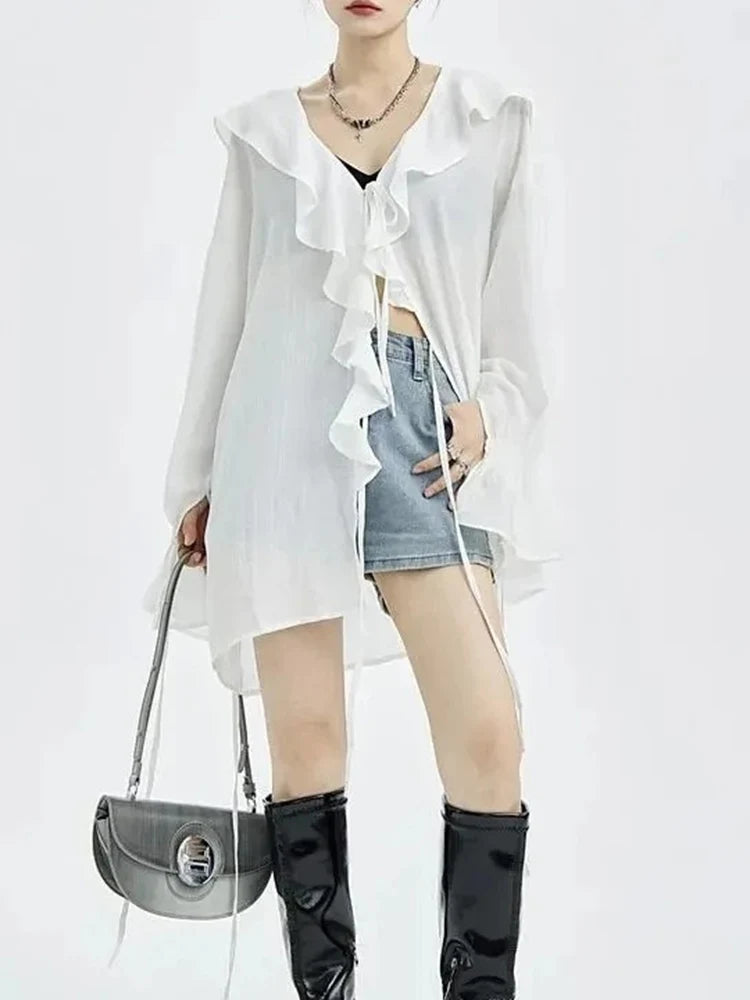 قميص نسائي كلاسيكي أنيق وعصري - على الطراز الأوروبي