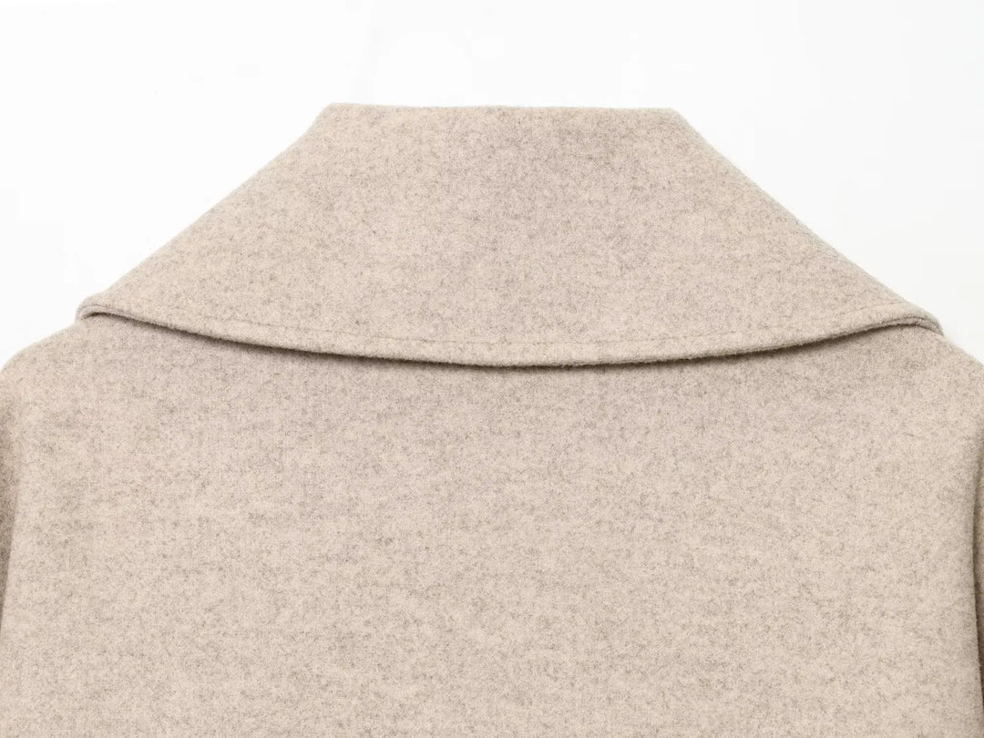 Women’s Double-Breasted Jacket – Elegant Lapel Coat for Autumn & Winter 2025